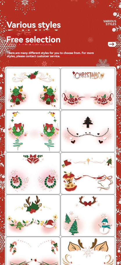 Christmas makeup face stickers, waterproof and sweat-proof face stickers, temporary makeup party stickers, embossed freckle stickers, cute face stickers 20 pieces - Image 2