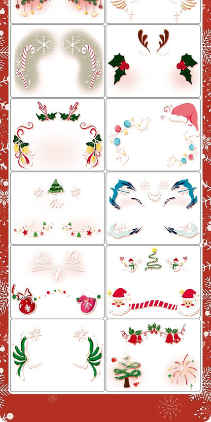 Christmas makeup face stickers, waterproof and sweat-proof face stickers, temporary makeup party stickers, embossed freckle stickers, cute face stickers 20 pieces - Image 3