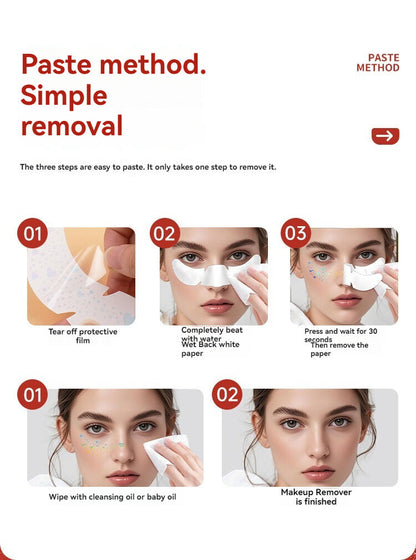Christmas makeup face stickers, waterproof and sweat-proof face stickers, temporary makeup party stickers, embossed freckle stickers, cute face stickers 20 pieces - Image 5