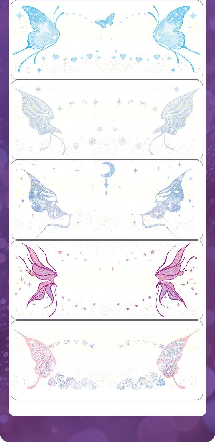 Shimmer butterfly face stickers Party decoration stickers can be peeled off Magic show party festival multi-color optional 10 pieces - Image 3