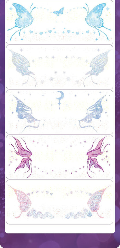Shimmer butterfly face stickers Party decoration stickers can be peeled off Magic show party festival multi-color optional 10 pieces - Image 3