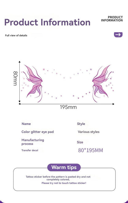 Shimmer butterfly face stickers Party decoration stickers can be peeled off Magic show party festival multi-color optional 10 pieces - Image 4