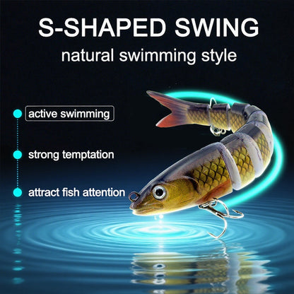 QQNAL5PCS Lure Beginner Set - 7-section sink bait suitable for both fresh and saltwater, stylish swimming style, long-distance casting without breaking the line, comes with a waterproof box, catch all species of bass, trout, and pike in one net. - Image 4