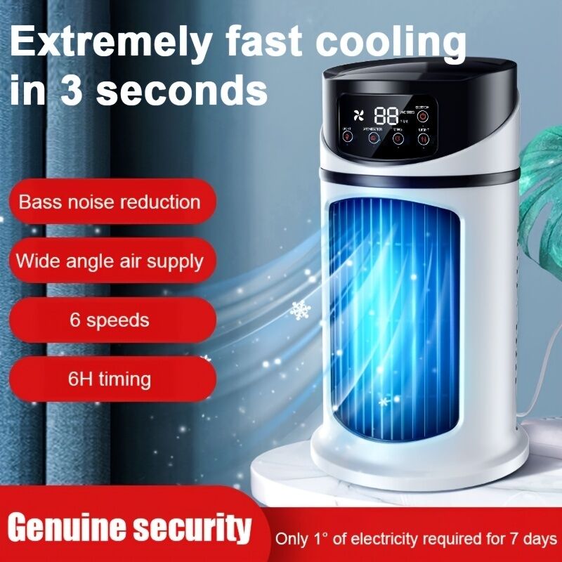 3-second cooling technology! 6-speed USB portable air conditioner humidifier - super silent 25 decibels, 6-hour timer for home / office / dormitory | instant cooling, holiday gift choice - Image 3