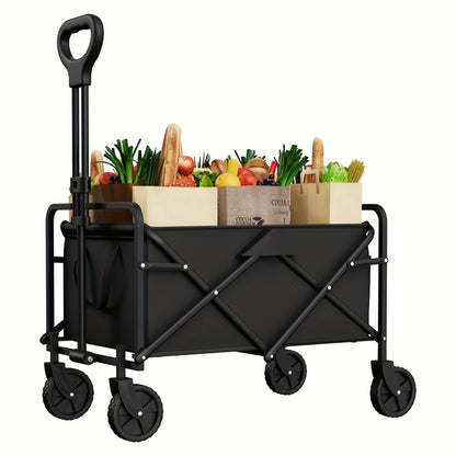 250KG Load Capacity 300L Large Capacity Heavy Duty Foldable Beach Car - All-Terrain Foldable Multi-Functional Handcart with Large Wheels, Side Pockets and Brakes - Durable Oxford Fabric and Stainless Steel Structure, Suitable for Camping, Garden, Sports a - Image 9