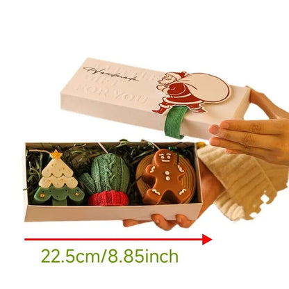 Christmas Creative Handmade Fragrance Candle Gift Box Christmas Tree Little Deer Shape Incense Candle Gift Box - Image 2