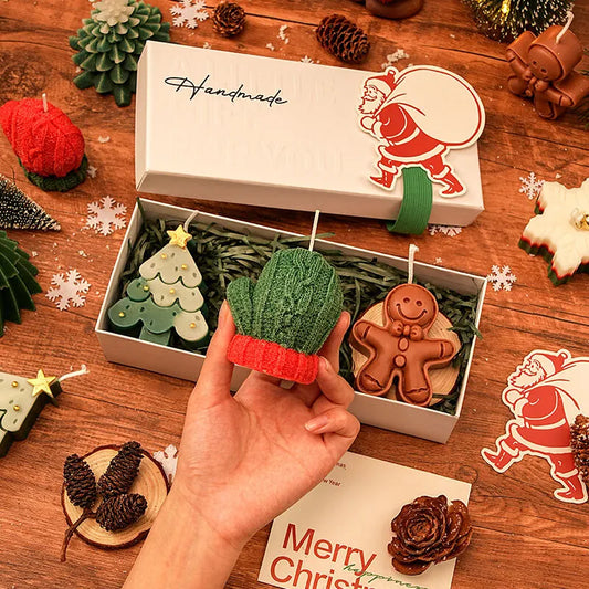 Christmas Creative Handmade Fragrance Candle Gift Box Christmas Tree Little Deer Shape Incense Candle Gift Box - Image 3
