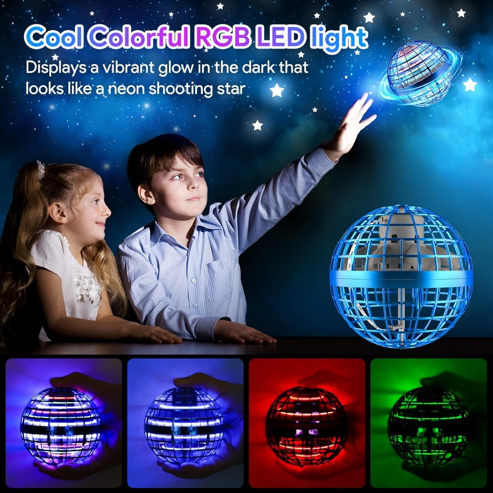 Flying Ball Toy – Hand-controlled Reaction Dart Rotating Drone with LED Lights, Floating Ball Finger Toy, Suitable for Children and Teenagers, Rechargeable Magic Ball, Indoor and Outdoor Play, Christmas and Birthday Gifts (Blue) - Image 4