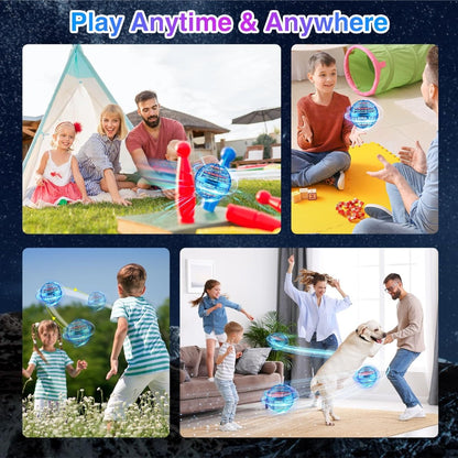 Flying Ball Toy – Hand-controlled Reaction Dart Rotating Drone with LED Lights, Floating Ball Finger Toy, Suitable for Children and Teenagers, Rechargeable Magic Ball, Indoor and Outdoor Play, Christmas and Birthday Gifts (Blue) - Image 6
