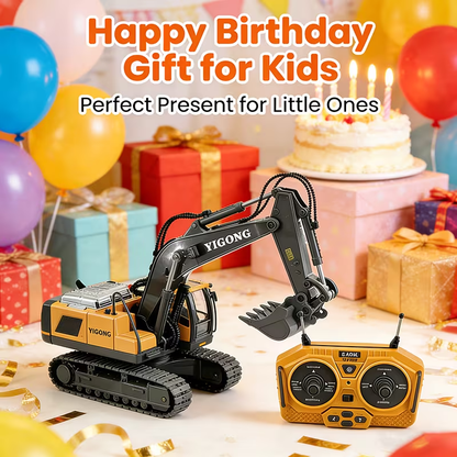 2.4G Remote Control Excavator Alloy Excavator Model Engineering Car Remote Control Car Boy Girl Unlimited Rotation - Larger 1/18 Scale Remote Control Excavator - Image 4