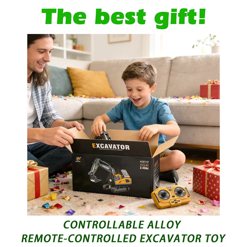 2.4G Remote Control Excavator Alloy Excavator Model Engineering Car Remote Control Car Boy Girl Unlimited Rotation - Larger 1/18 Scale Remote Control Excavator - Image 5