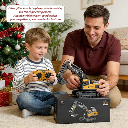 2.4G Remote Control Excavator Alloy Excavator Model Engineering Car Remote Control Car Boy Girl Unlimited Rotation - Larger 1/18 Scale Remote Control Excavator - Image 7