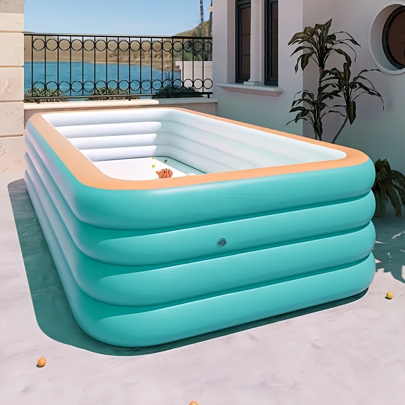 Large inflatable swimming pool, green swimming pool, suitable for home yard, outdoor pool, summer family gathering, must-have pool for playing water - Image 4