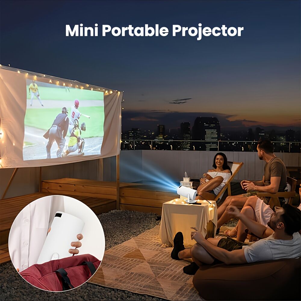 HY300 Pro mini portable projector, native 1280 * 720P support 4K / 350ANSI smart projector, with WiFi 6 BT 6.0, Screen adjustment, 180-degree rotation, home video projector with Android 11. 0 operating system built-in - Image 5