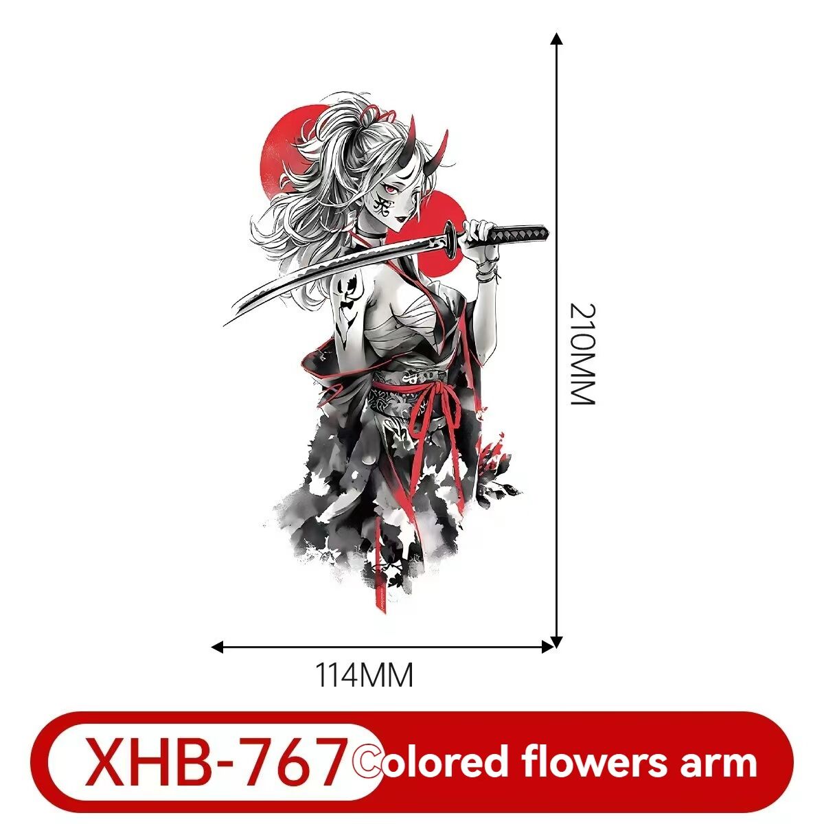 4PCS Half Arm Tattoo Sticker Resin Anime Colorful Waterproof One-time Tattoo Sticker - Image 6