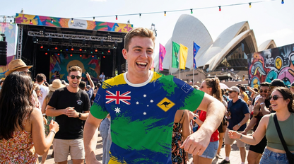 Australian Flag & Kangaroo Print Unisex O-Neck Short Sleeve T-Shirt Summer Breathable Cotton-Blend Streetwear Top（XXL）| Other styles Available in Store - Image 2