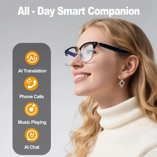 AI Smart Translation Glasses: 110+ Languages, Photochromic Lenses, Bluetooth – Ideal for Travel, Business & Daily Use（black） - Image 2