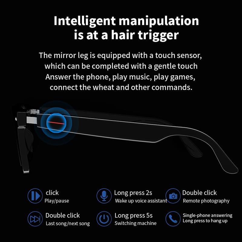 AI Smart Translation Glasses: 110+ Languages, Photochromic Lenses, Bluetooth – Ideal for Travel, Business & Daily Use（black） - Image 8