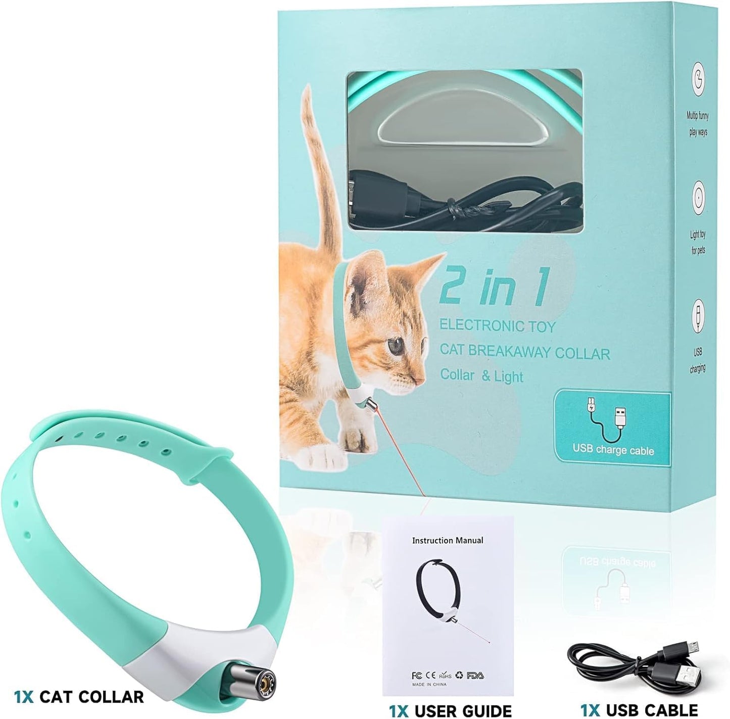 Automatic Laser Cat Collar Toy: Rechargeable Interactive Red Light Toy for Australian Indoor Cats & Kittens - Image 6