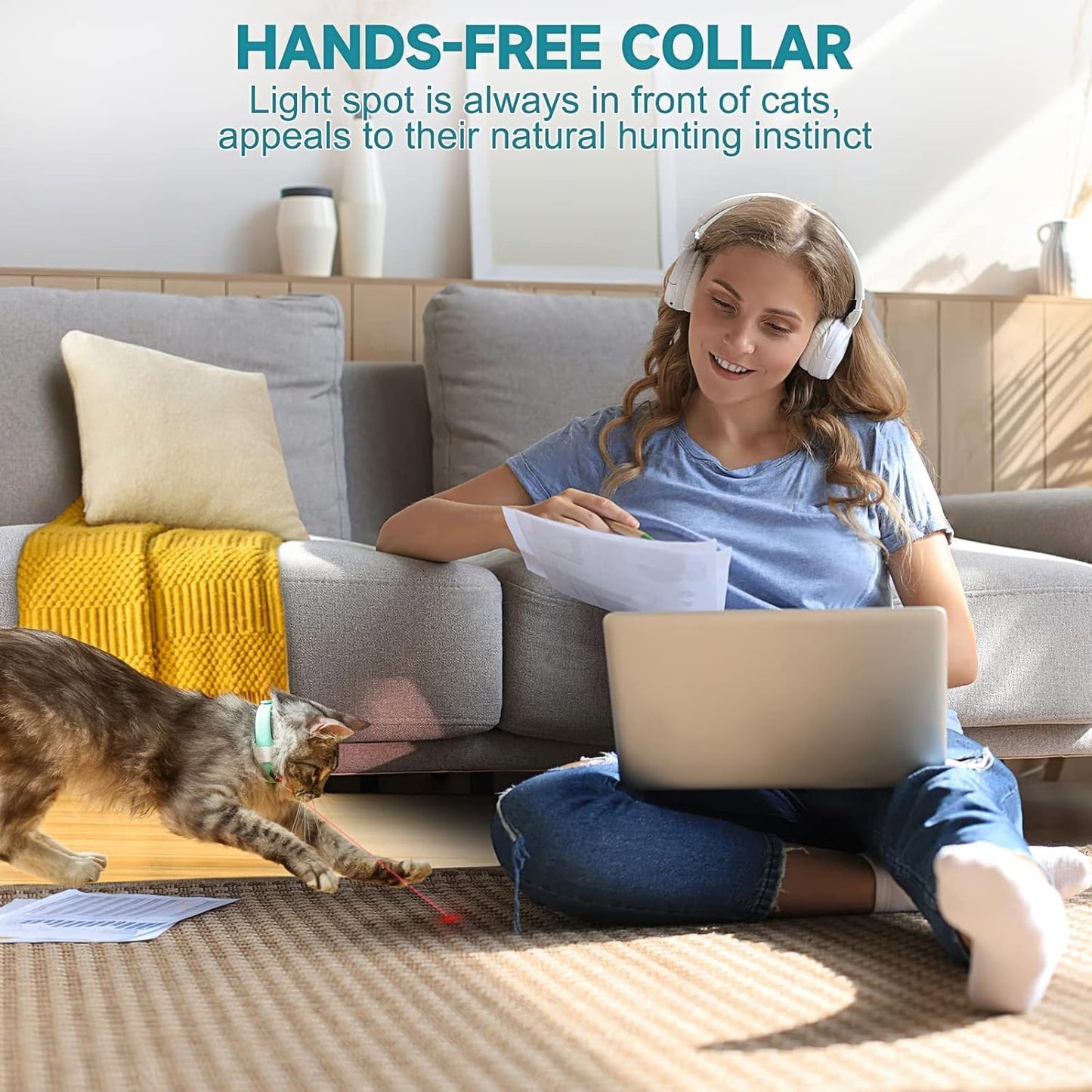 Automatic Laser Cat Collar Toy: Rechargeable Interactive Red Light Toy for Australian Indoor Cats & Kittens - Image 9