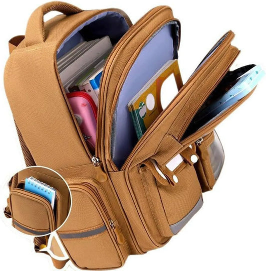 Cute Capybara Backpack with Chic Case and More Pins Ita Bag Cartoon Laptop Travel Utility Funny Going Out Casual Bag(Khaki) - Image 3
