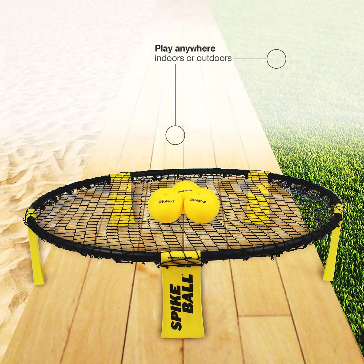 W3 Ball Original Roundnet Game Set, 4-Player Outdoor Volleyball with 3 Balls, Net & Bag for Lawn, Sand & Indoors - Image 4