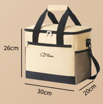 Beige Insulated Picnic Cooler Bag: Portable Waterproof Ice Bag for Outdoor Camping, Picnics & Home Use（17L） - Image 6