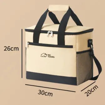 Beige Insulated Picnic Cooler Bag: Portable Waterproof Ice Bag for Outdoor Camping, Picnics & Home Use（17L） - Image 6