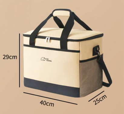 Beige Insulated Picnic Cooler Bag: Portable Waterproof Ice Bag for Outdoor Camping, Picnics & Home Use（30L） - Image 6