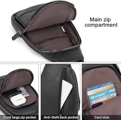 Black Faux Leather Sling Bag: Unisex, Spacious, Reversible Crossbody for Aussies - Image 4