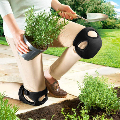 Black Gardening Knee Pads (2-Pack): Ultra-Thick Memory Foam, Adjustable Straps – Ideal for Gardening, Cleaning, Flooring & Work - Image 2