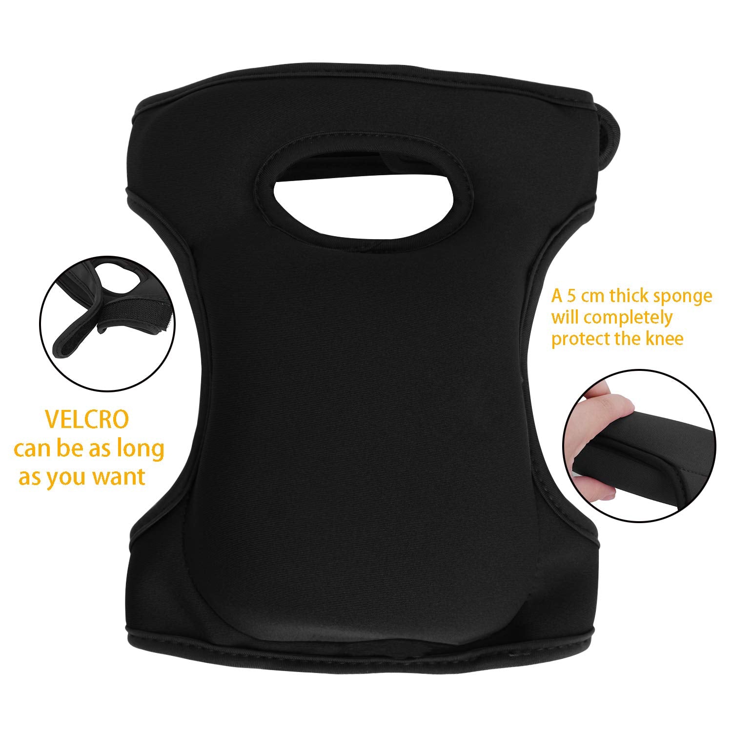 Black Gardening Knee Pads (2-Pack): Ultra-Thick Memory Foam, Adjustable Straps – Ideal for Gardening, Cleaning, Flooring & Work - Image 5