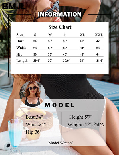 Women's Black One Piece Swimsuit with White Trim: Adjustable Strap, Ribbed, High Cut for Sports & Beach（XL） - Image 6
