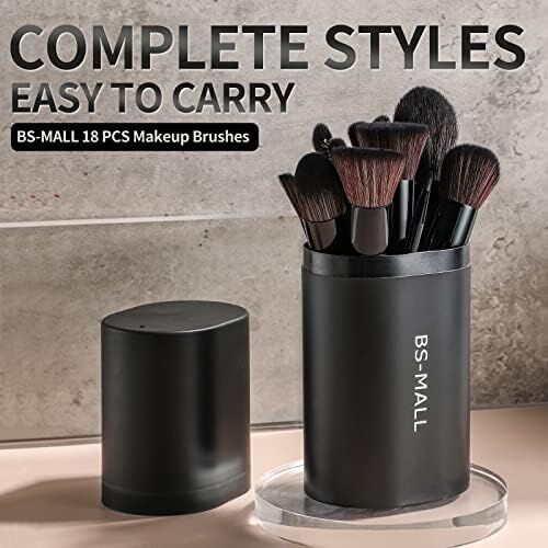 Black Professional Makeup Brush Set (18-Piece): Cruelty-Free, Versatile for Foundation, Blush & Eyeshadow, Ideal for Aussies - Image 5
