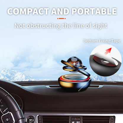 Black Solar-Powered Rotating Car Air Freshener: Space-Themed Dashboard Decor with Ocean Scent & 16 Cologne Pads - Image 5