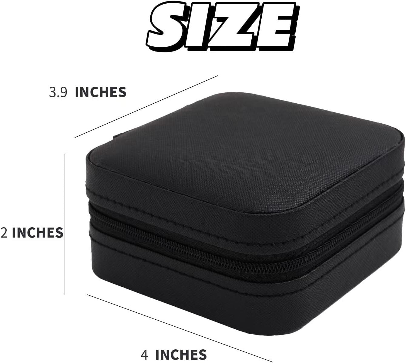 Black Travel Jewelry Box with Mirror: Sleek, Organised Storage for Rings, Necklaces & Earrings, Ideal for Aussies - Image 2
