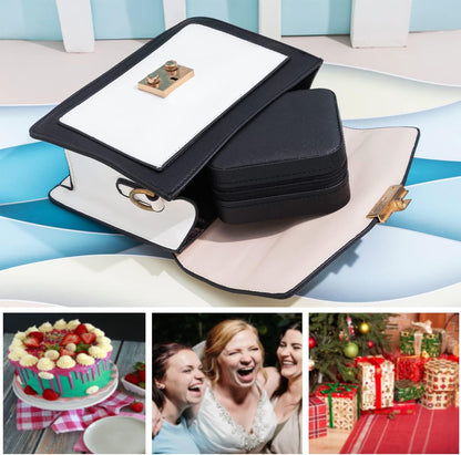 Black Travel Jewelry Box with Mirror: Sleek, Organised Storage for Rings, Necklaces & Earrings, Ideal for Aussies - Image 7