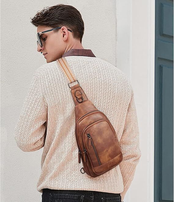 Brown Faux Leather Sling Bag: Unisex, Spacious, Reversible Crossbody for Aussies - Image 2