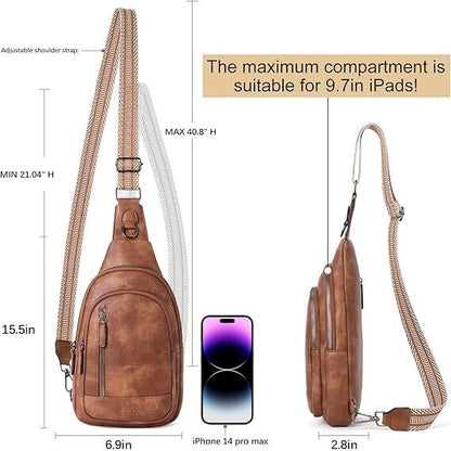 Brown Faux Leather Sling Bag: Unisex, Spacious, Reversible Crossbody for Aussies - Image 3