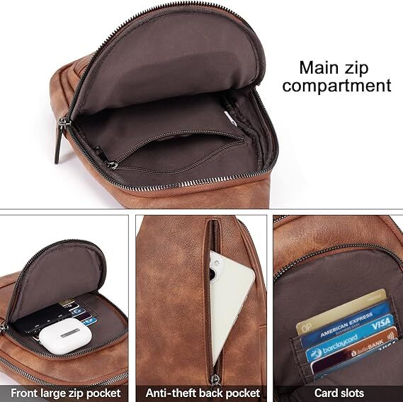 Brown Faux Leather Sling Bag: Unisex, Spacious, Reversible Crossbody for Aussies - Image 4