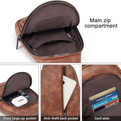 Brown Faux Leather Sling Bag: Unisex, Spacious, Reversible Crossbody for Aussies - Image 4