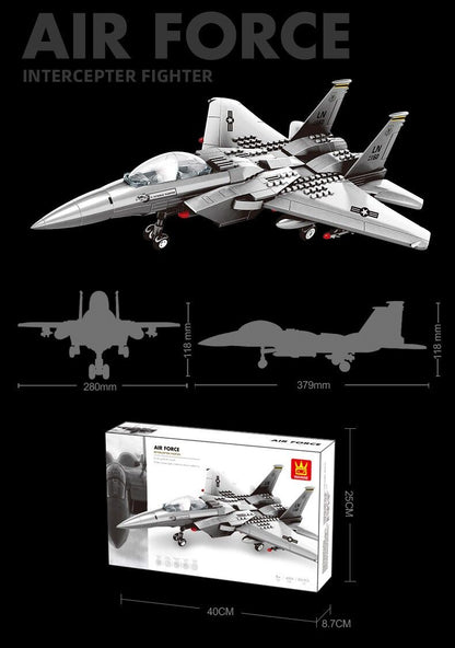 Christmas gift F-15 Eagle Fighter Jet Building Blocks Set, 223 Pieces Military Aircraft Model Kit for Kids & Enthusiasts（F15 fighter） - Image 3