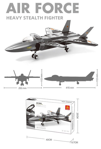 Christmas gift J-20 Stealth Fighter Jet Building Blocks Set, 229 Pieces Military Aircraft Model Kit for Kids Aged 6+ & Enthusiasts（J20 fighter） - Image 3