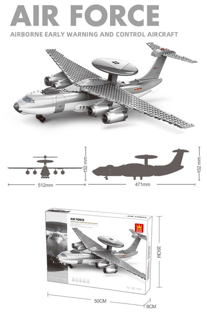 Christmas gift KJ2000 Airborne Early Warning Aircraft Building Blocks Set, 199 Pieces Military Model Kit for Kids Aged 6+ & Enthusiasts（KJ2000 early warning aircraft） - Image 3