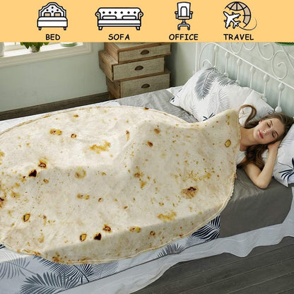Burritos Tortilla Throw Blanket（Beige）, Novelty Funny Round Blanket for Adults & Kids, Soft Flannel Tortilla Wrap Blanket（36",Baby） - Image 6