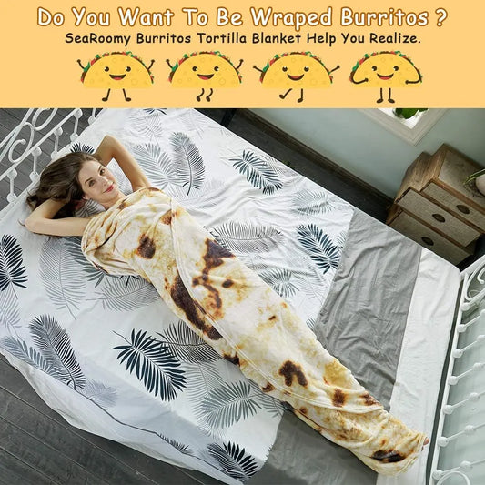 Burritos Tortilla Throw Blanket (Brown), Novelty Funny Round Blanket for Kids & Adults, Soft Flannel Tortilla Wrap Blanket（36",Baby） - Image 6