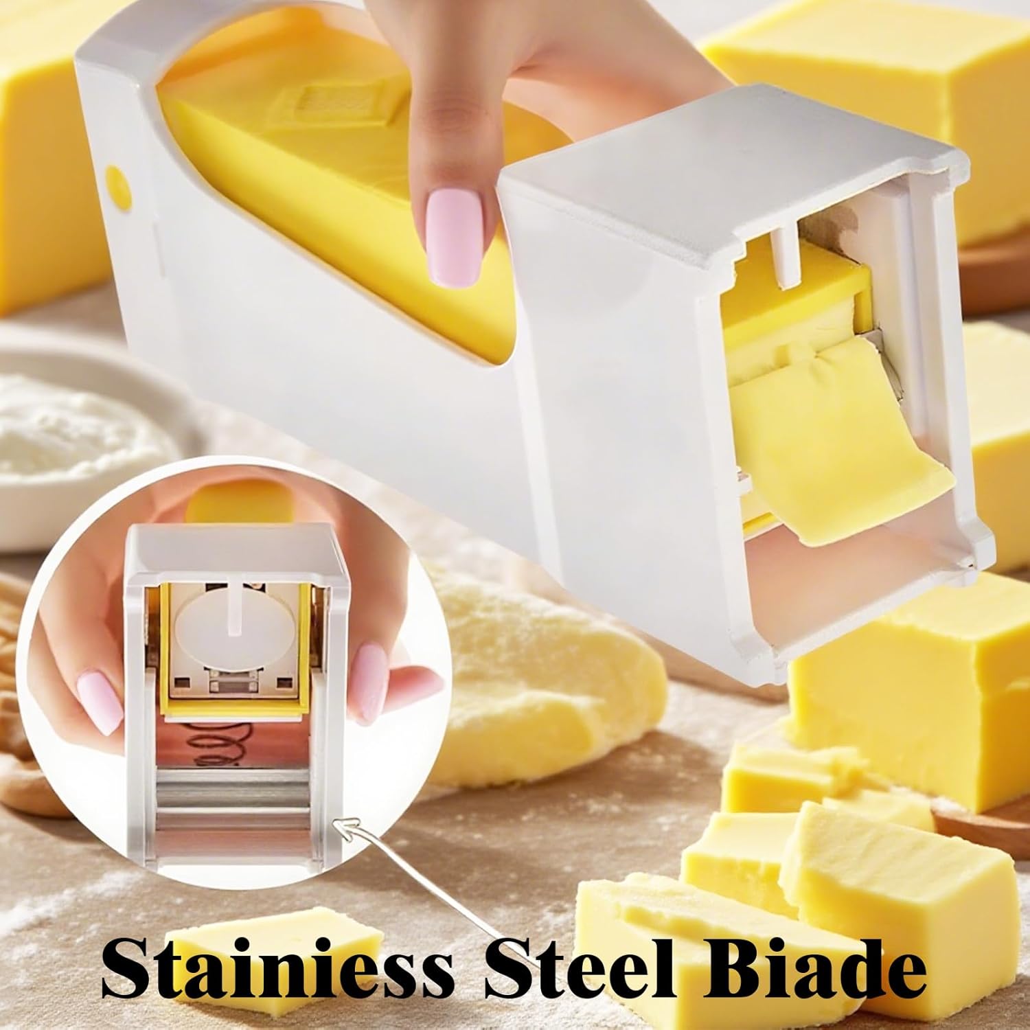 Butter Slicer for Pre-Sliced Butter & Cheese Cutter with Storage Container - Kitchen Tool for Baking, Cooking, Sandwiches, Bread, Cookies (1PC) - Image 5