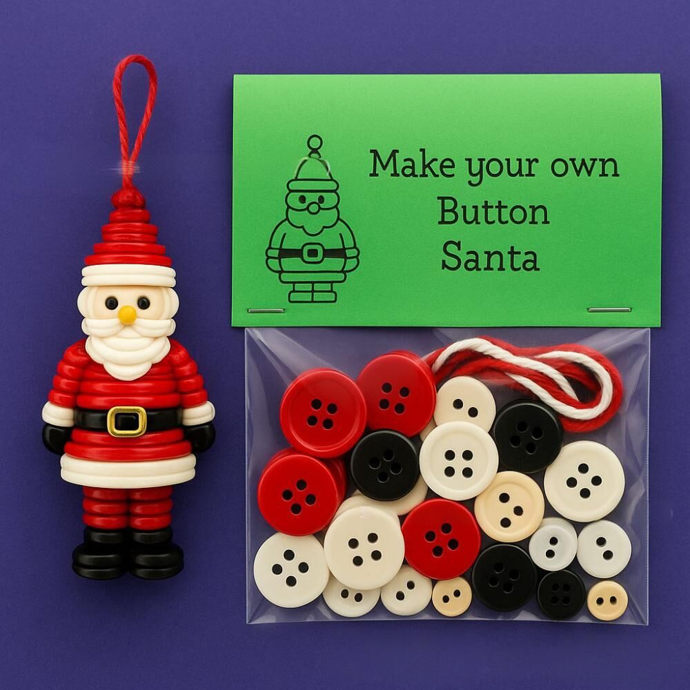 Christmas gift Christmas Button Ornament - Festive Santa Design Craft Kit （angel） - Image 2