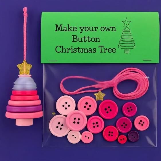 Christmas gift Christmas Button Ornament - Festive Santa Design Craft Kit （angel） - Image 4