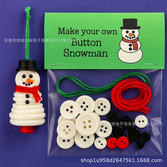 Christmas gift Christmas Button Ornament - Festive Santa Design Craft Kit （green Christmas tree） - Image 3